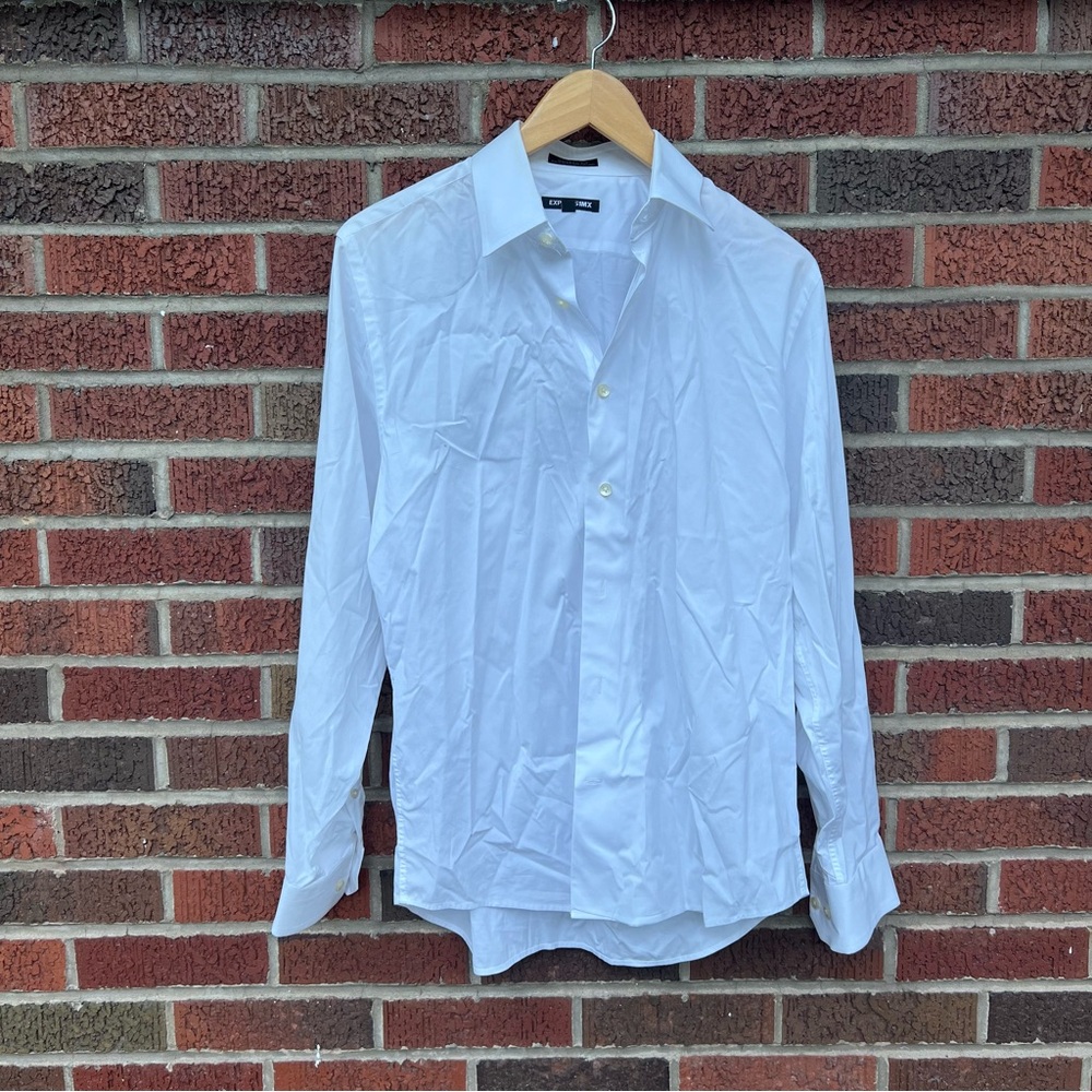 Express White Collared Button Down Long Sleeve Dr… - image 1